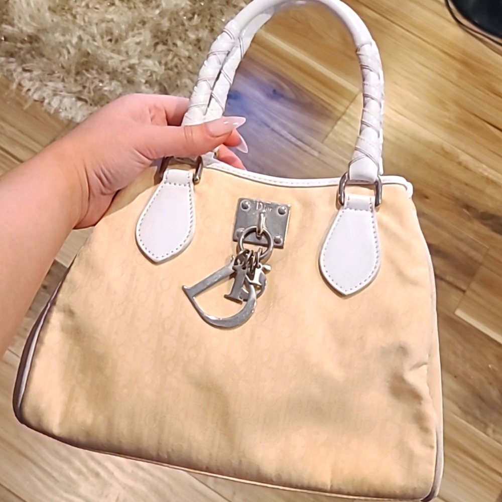 Christian Dior Oblique Vintage Cream Yellow Bag